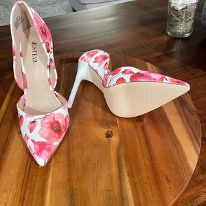 White floral shoes